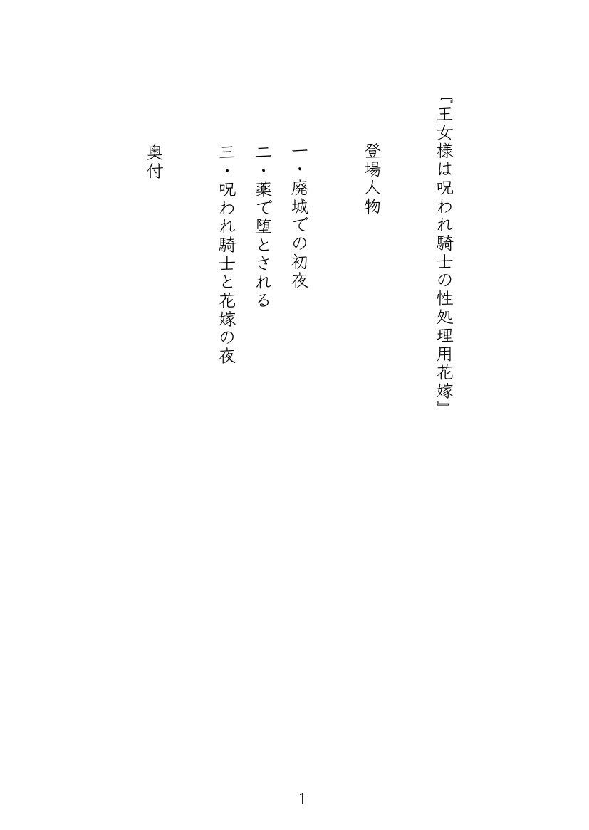 王女様は呪われ騎士の性処理用花嫁