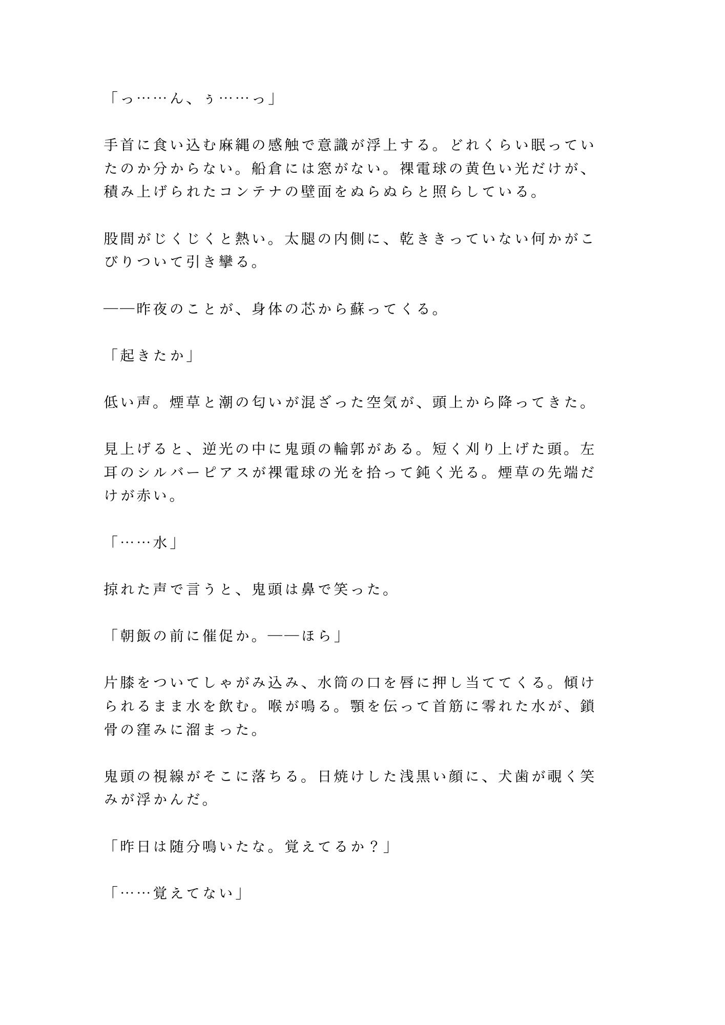 【監禁×拘束×中出し】貨物船の船底で密輸ブローカーに見つかった密航者が「お前は俺の積荷だ」と3日間ロープで繋がれカントを犯●れ尽くす話