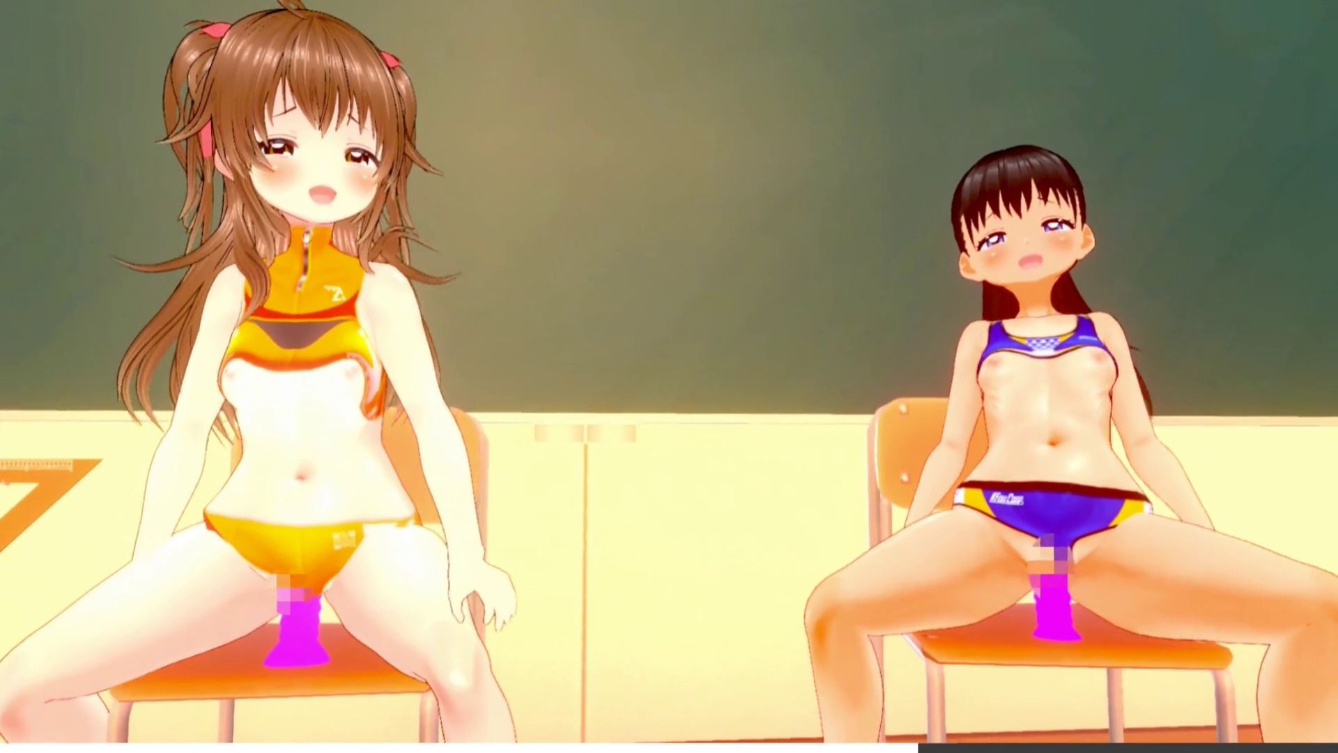 【3Dループアニメ】ジ〇ニア陸上部みさきとえりのオナサポ