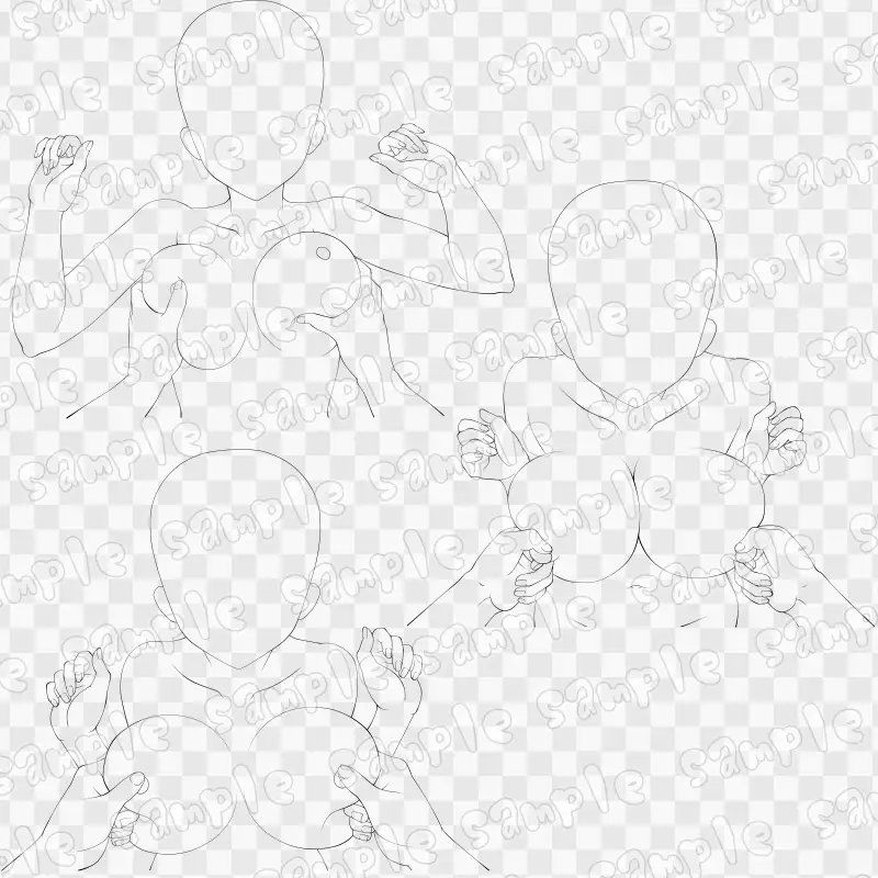 線画素材集［手］66