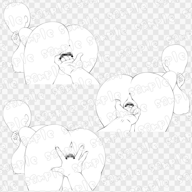 線画素材集［手］67