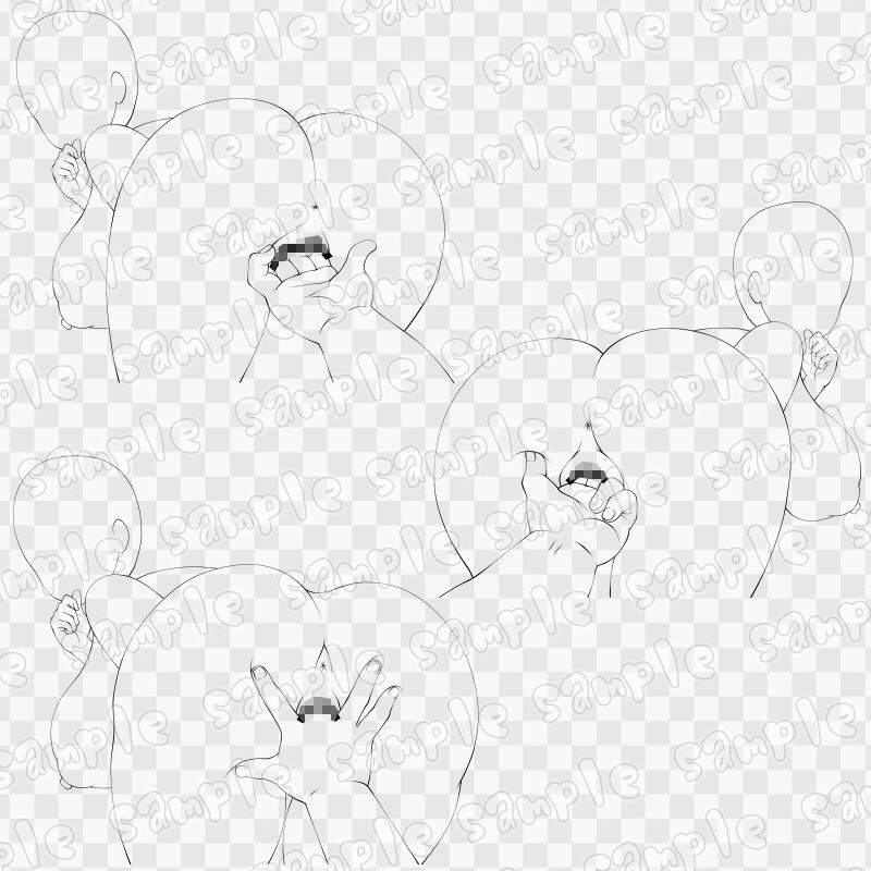 線画素材集［手］67