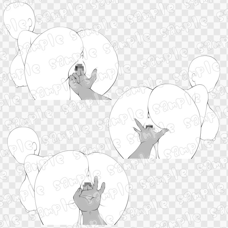 線画素材集［手］68