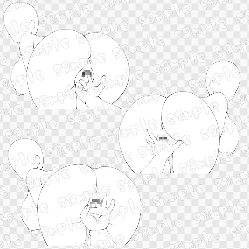 線画素材集［手］68