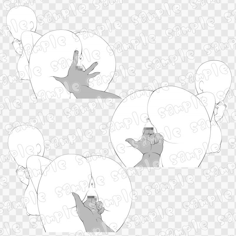 線画素材集［手］69