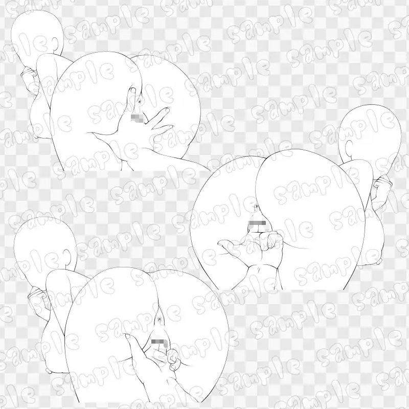 線画素材集［手］69