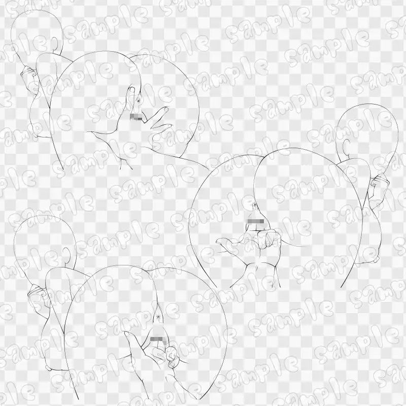 線画素材集［手］69