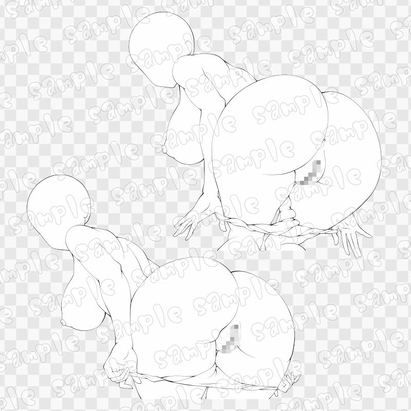 線画素材集［手］76