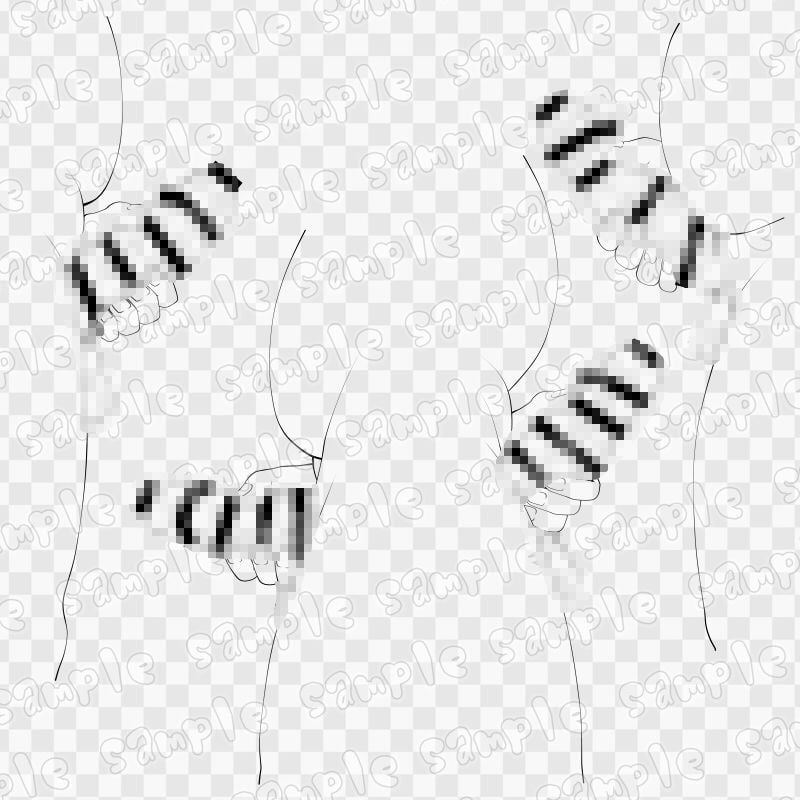 線画素材集［手］77