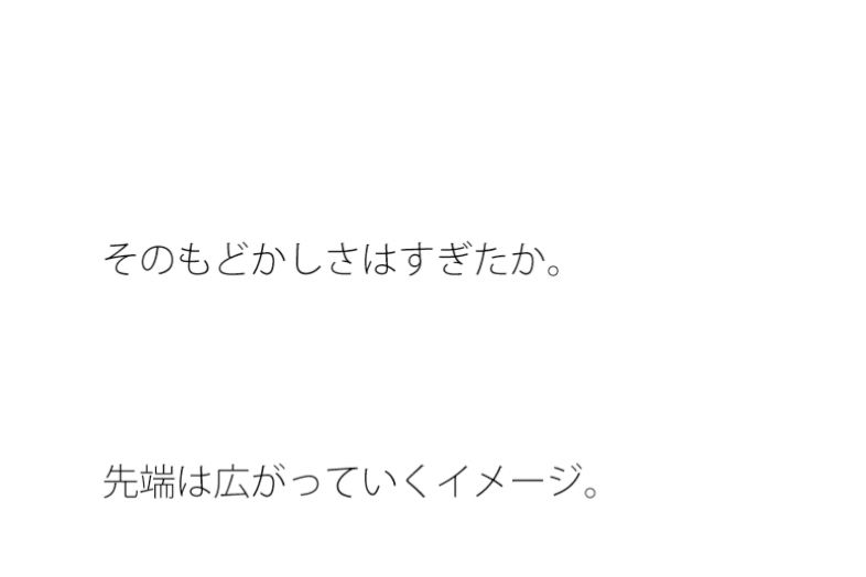 先端が広がっていく いつ終わりがくるのか知れない実体のない闇に向けて旗を立てて・・