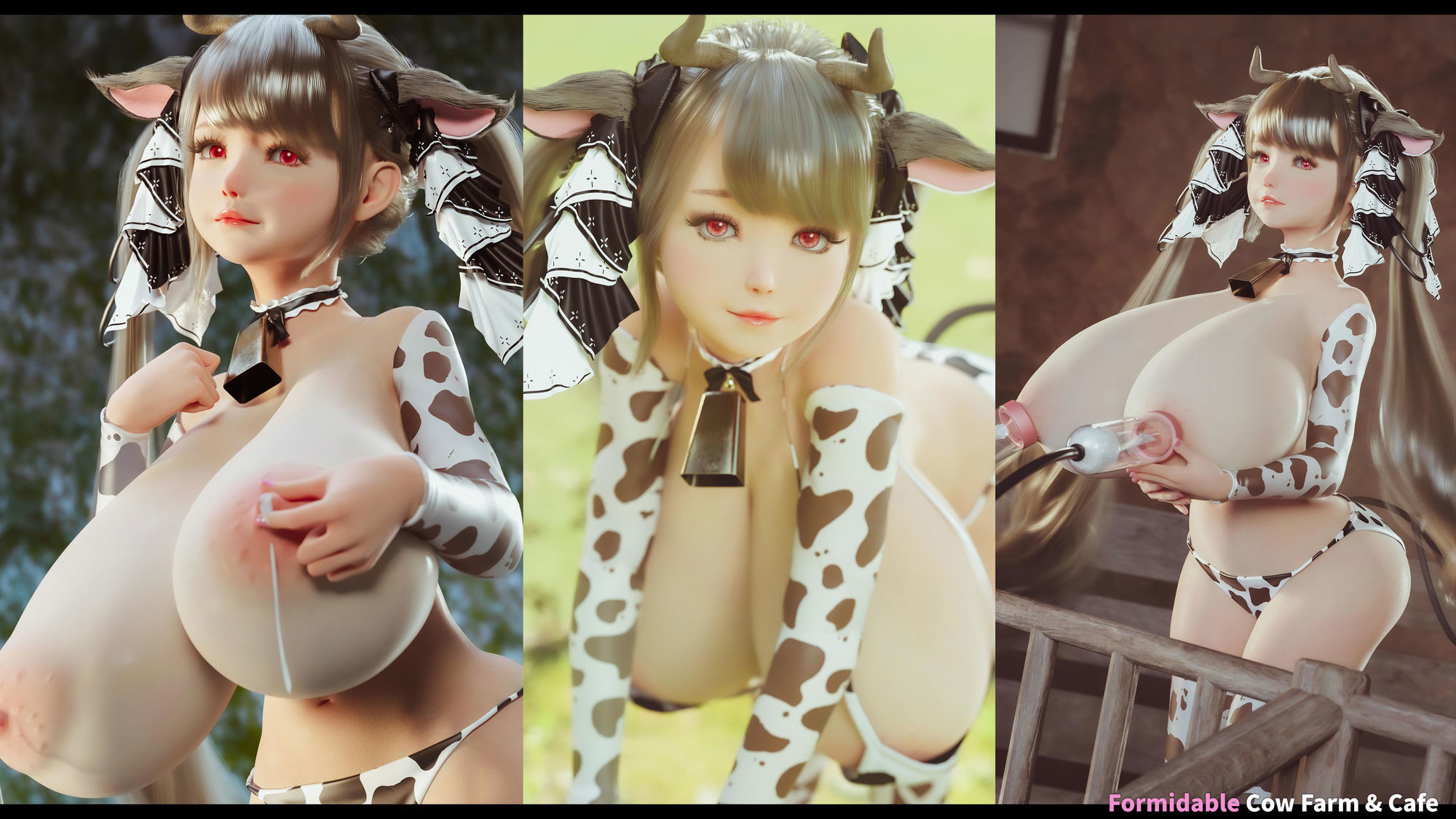 牛柄ビキニの爆乳牛娘4