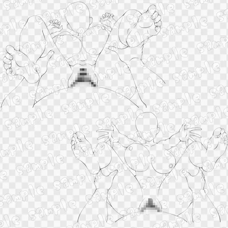 線画素材集［手］84