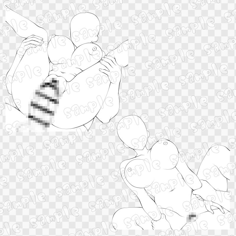 線画素材集［手］86