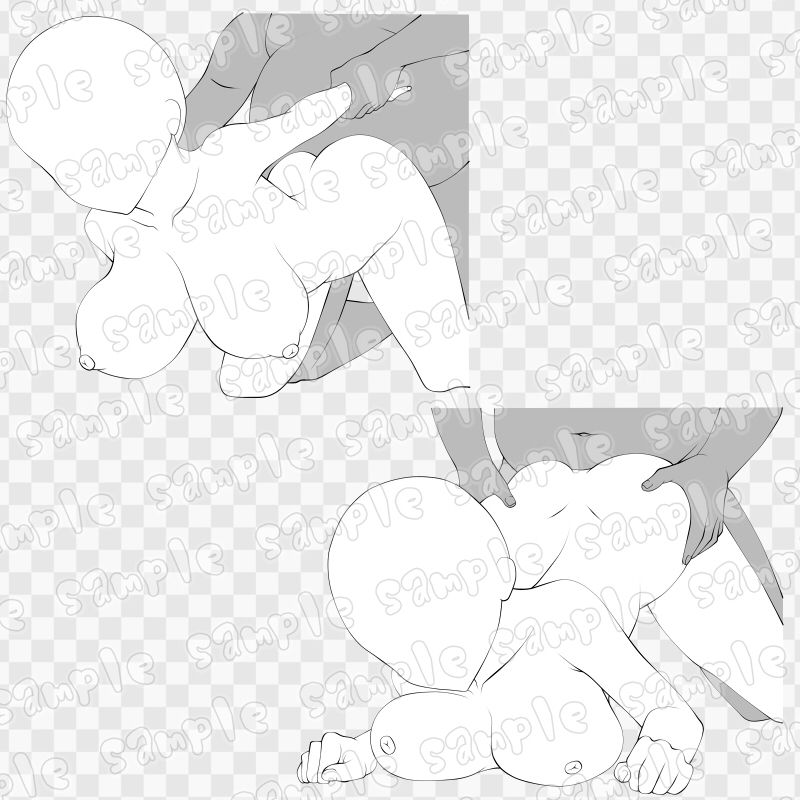 線画素材集［手］87