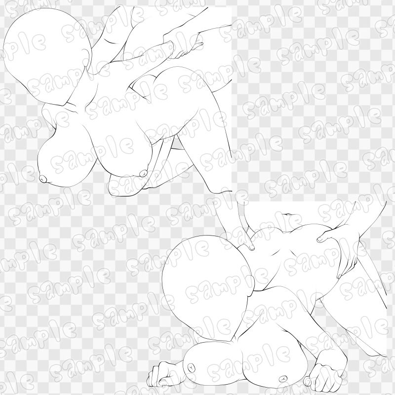 線画素材集［手］87