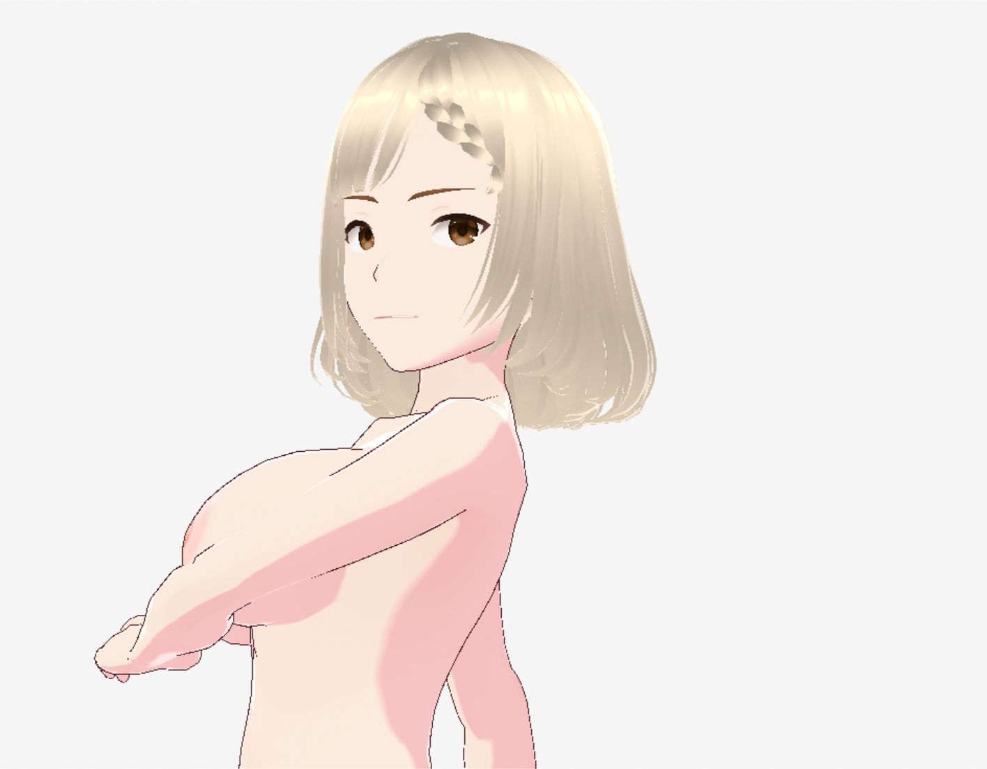 金髪の浴衣の和風美女（セリフなし 3DCGモデル イラスト集）