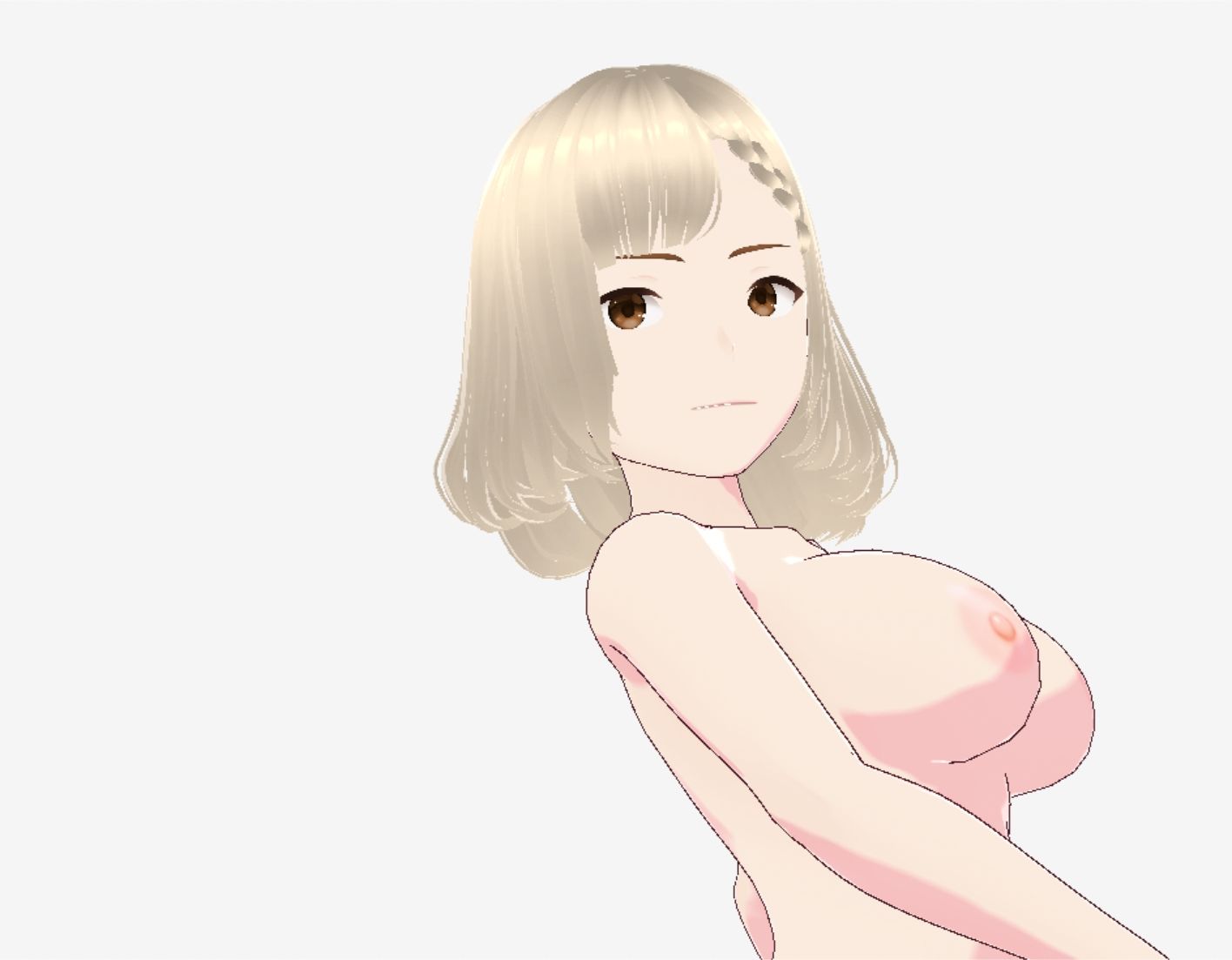 金髪の浴衣の和風美女（セリフなし 3DCGモデル イラスト集）
