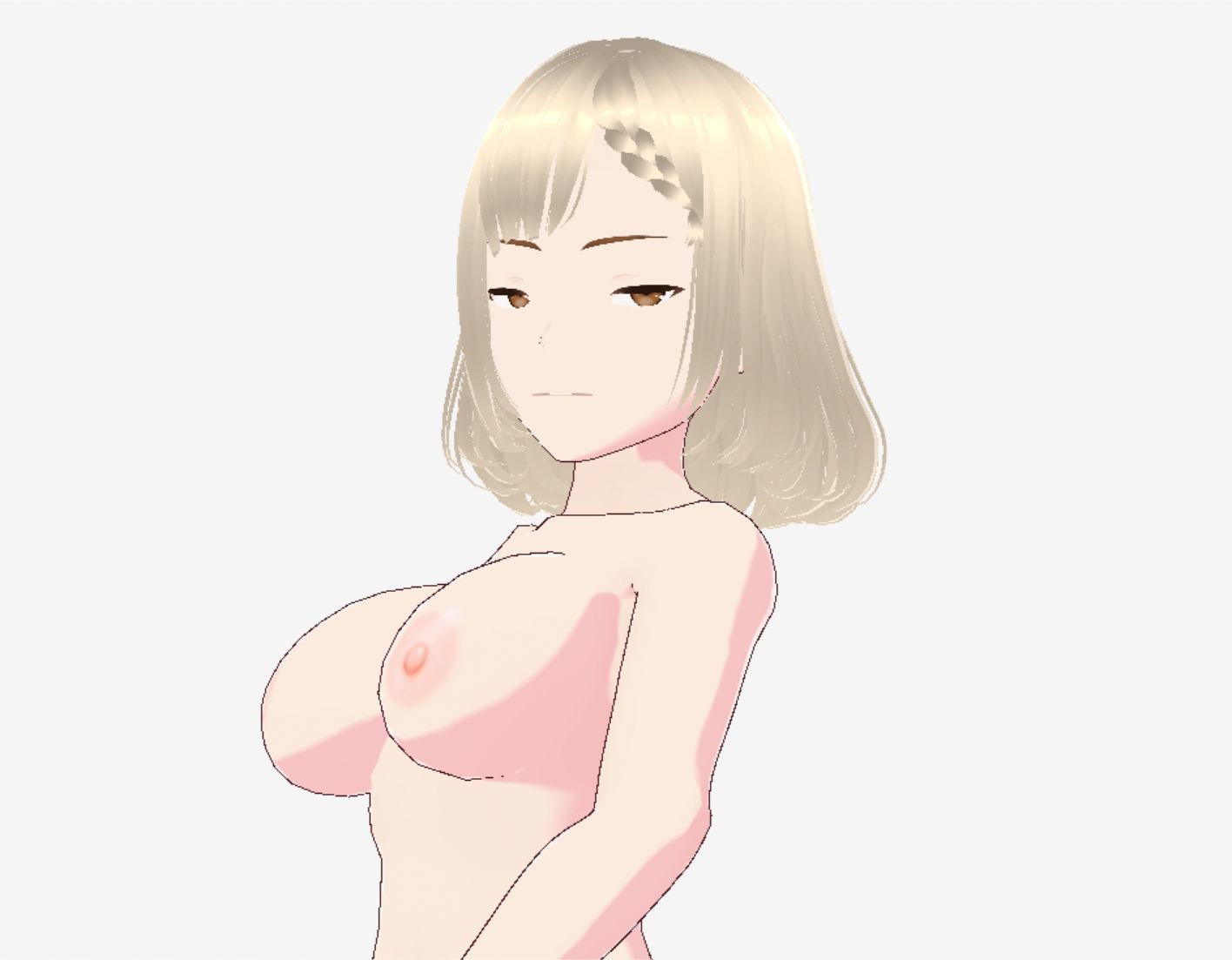 金髪の浴衣の和風美女（セリフなし 3DCGモデル イラスト集）