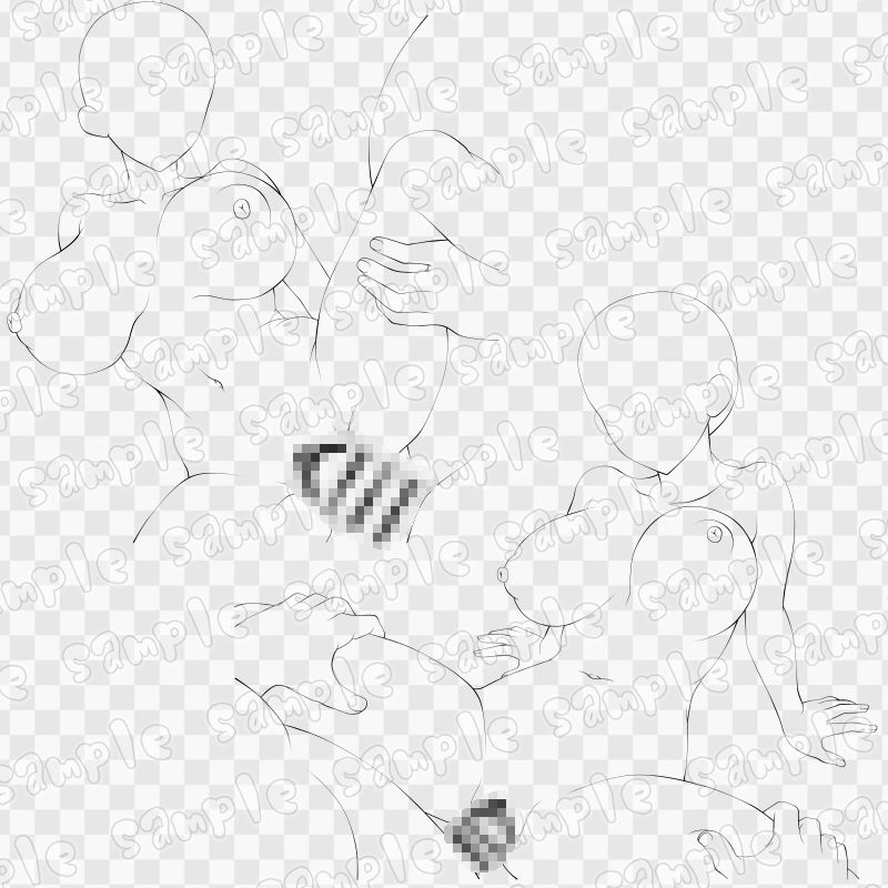 線画素材集［手］90