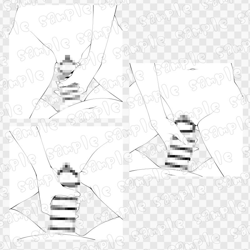 線画素材集［手］95