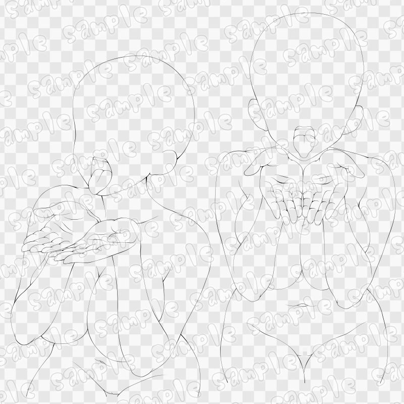 線画素材集［手］96