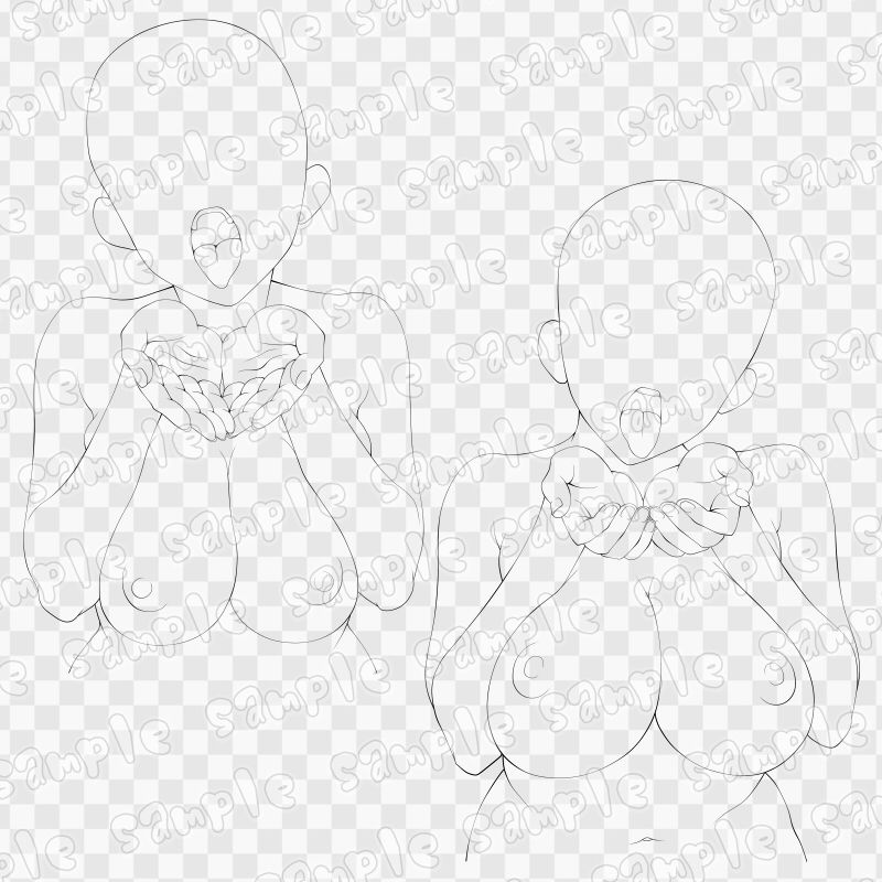 線画素材集［手］97