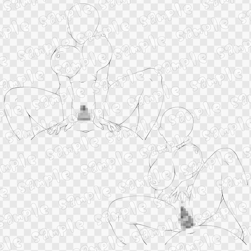 線画素材集［手］98