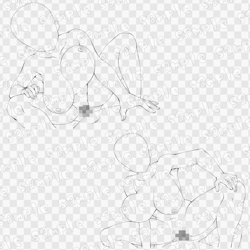 線画素材集［手］100