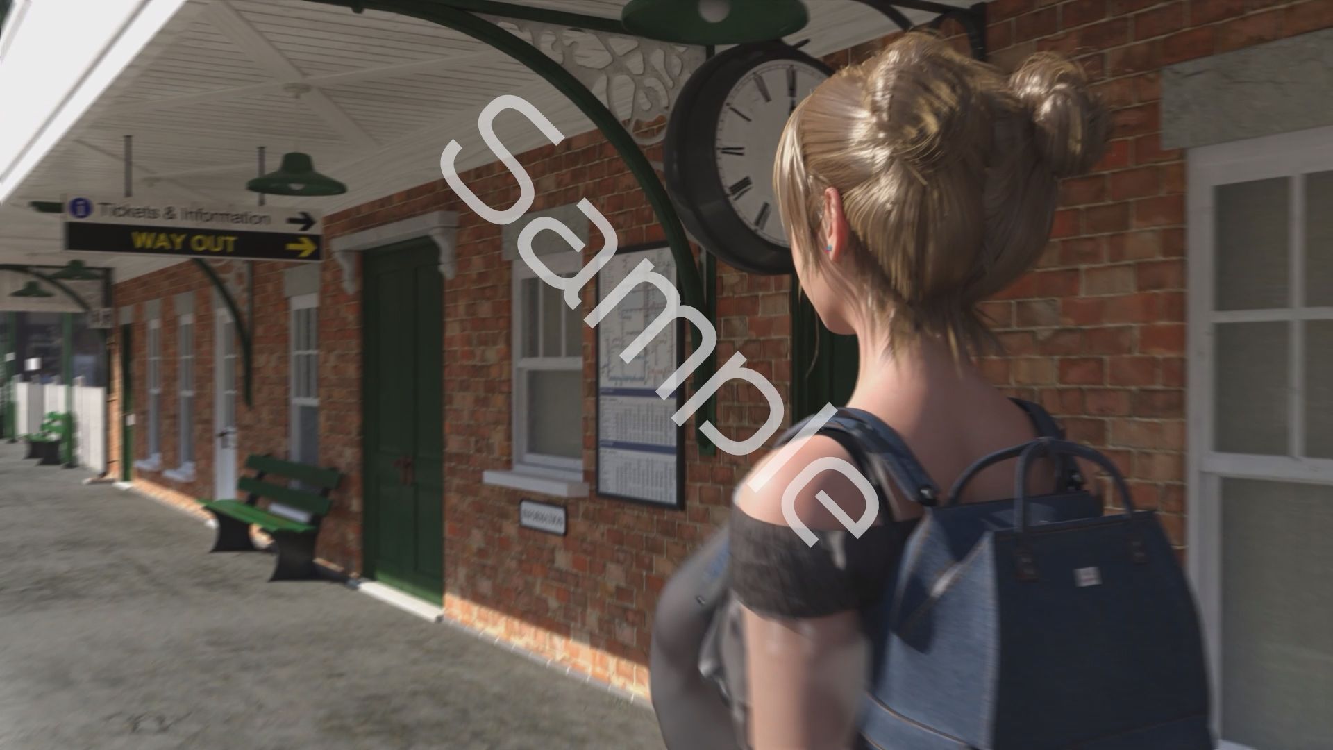 一ノ瀬廻里・私服登校日の通学途中の駅の階段でスカート内逆さ撮り盗撮の被害に遭う:PV05（花柄フルバックパンティ）