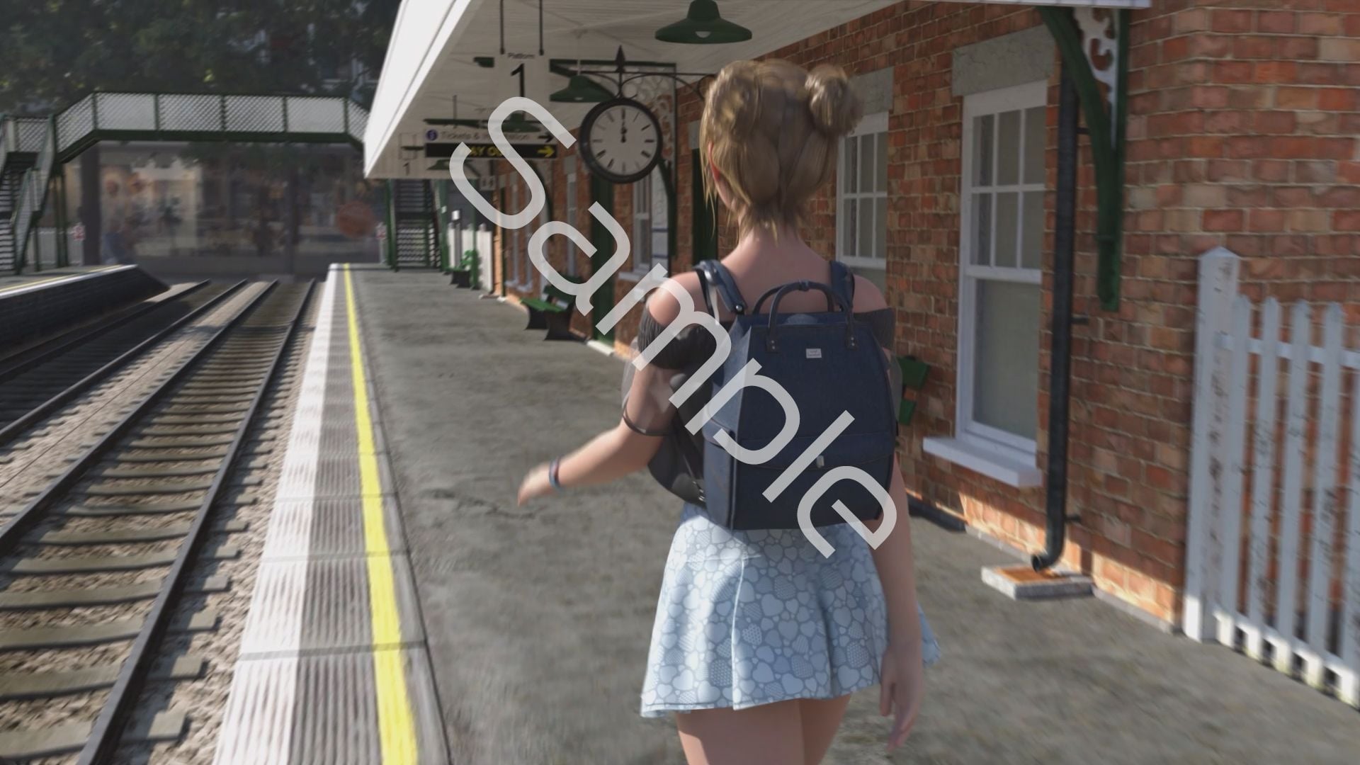 一ノ瀬廻里・私服登校日の通学途中の駅の階段でスカート内逆さ撮り盗撮の被害に遭う:PV06(サテン地ピンクのフルバックパンティ)