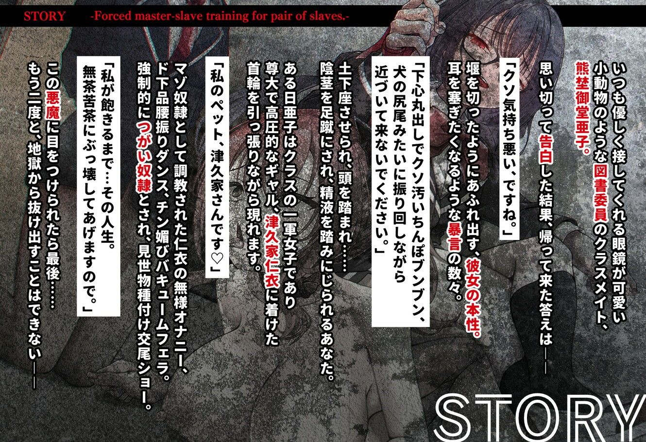 つがい奴●強●主従調教。メガネが可愛い図書委員の本性は、悪魔みたいな女子でした――