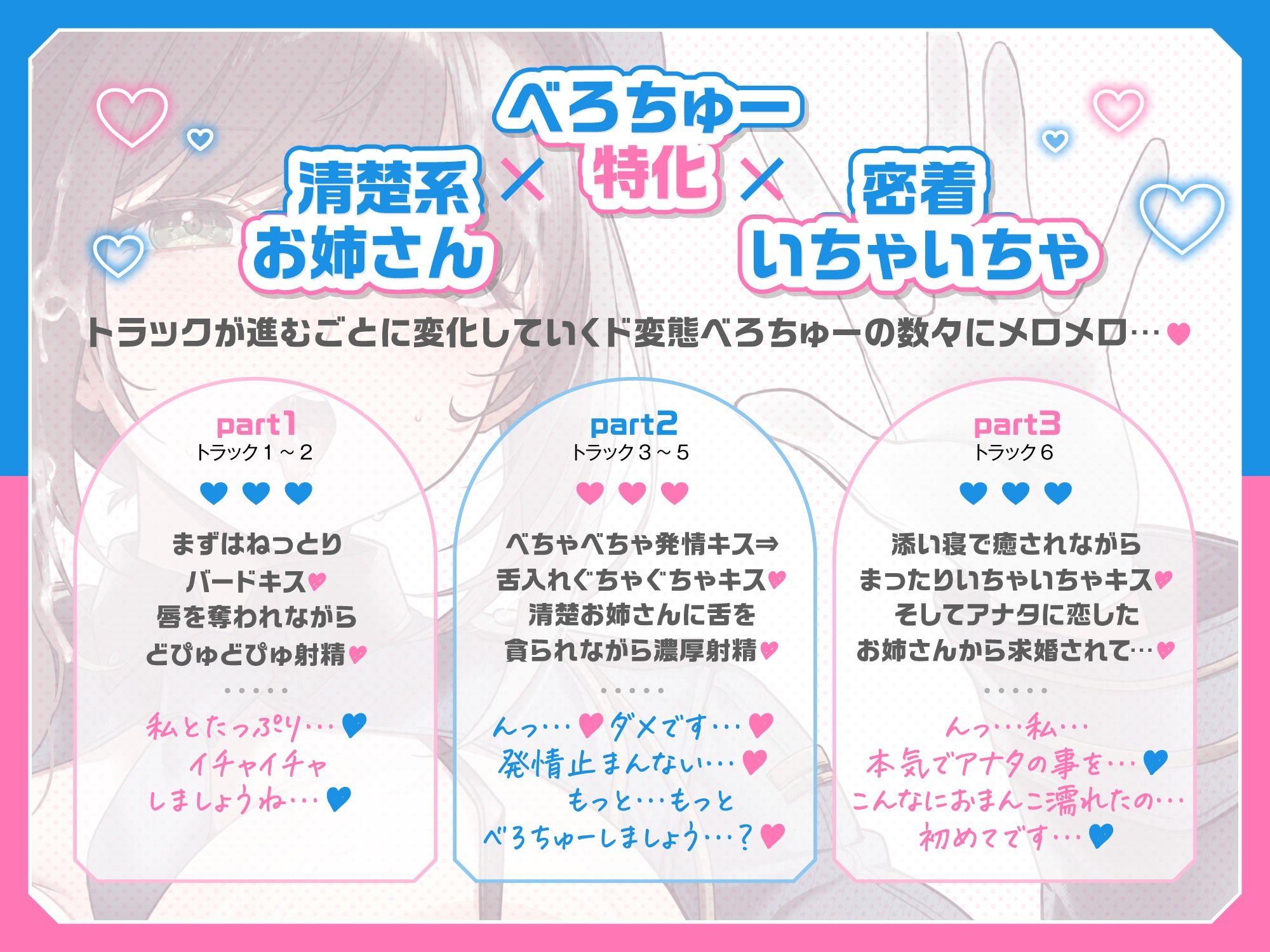 【甘媚びべろちゅ〜しまくり♪】 いちゃいちゃ密着キスで少子化対策！キス婚推進課〜ドスケベお姉さんポリスの甘媚び搾精指導「私とお口でセックスしましょうね…♪」