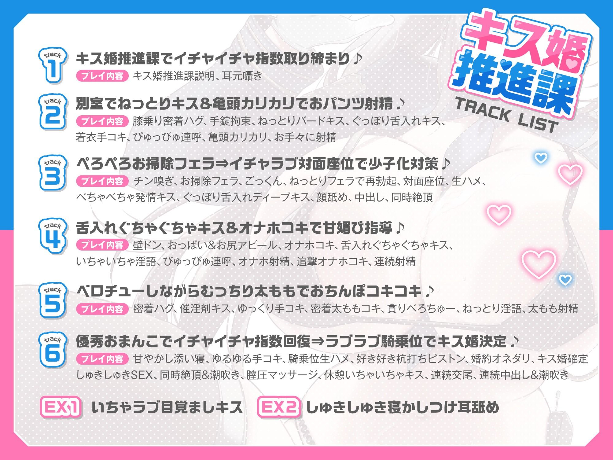 【甘媚びべろちゅ〜しまくり♪】 いちゃいちゃ密着キスで少子化対策！キス婚推進課〜ドスケベお姉さんポリスの甘媚び搾精指導「私とお口でセックスしましょうね…♪」