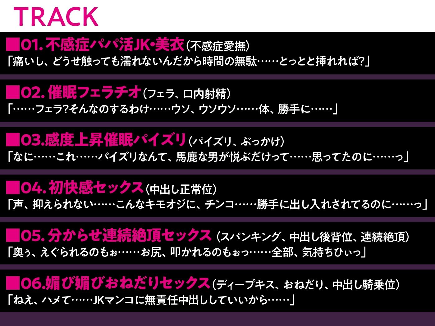 ダウナーJK催●調教 舐め切ったJKの完堕ち音声記録
