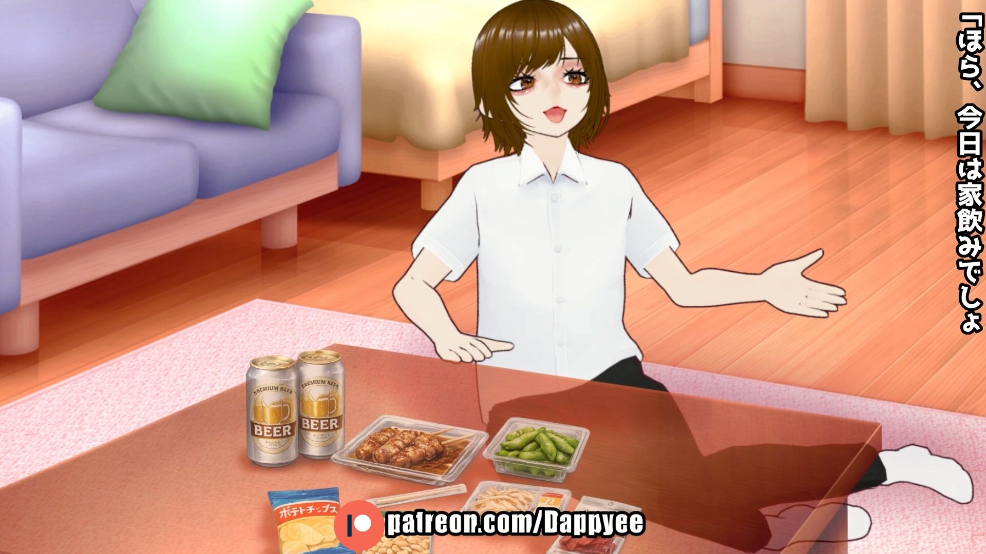 おならを認めない彼女...【脱糞奮闘記】/ English Subtitles