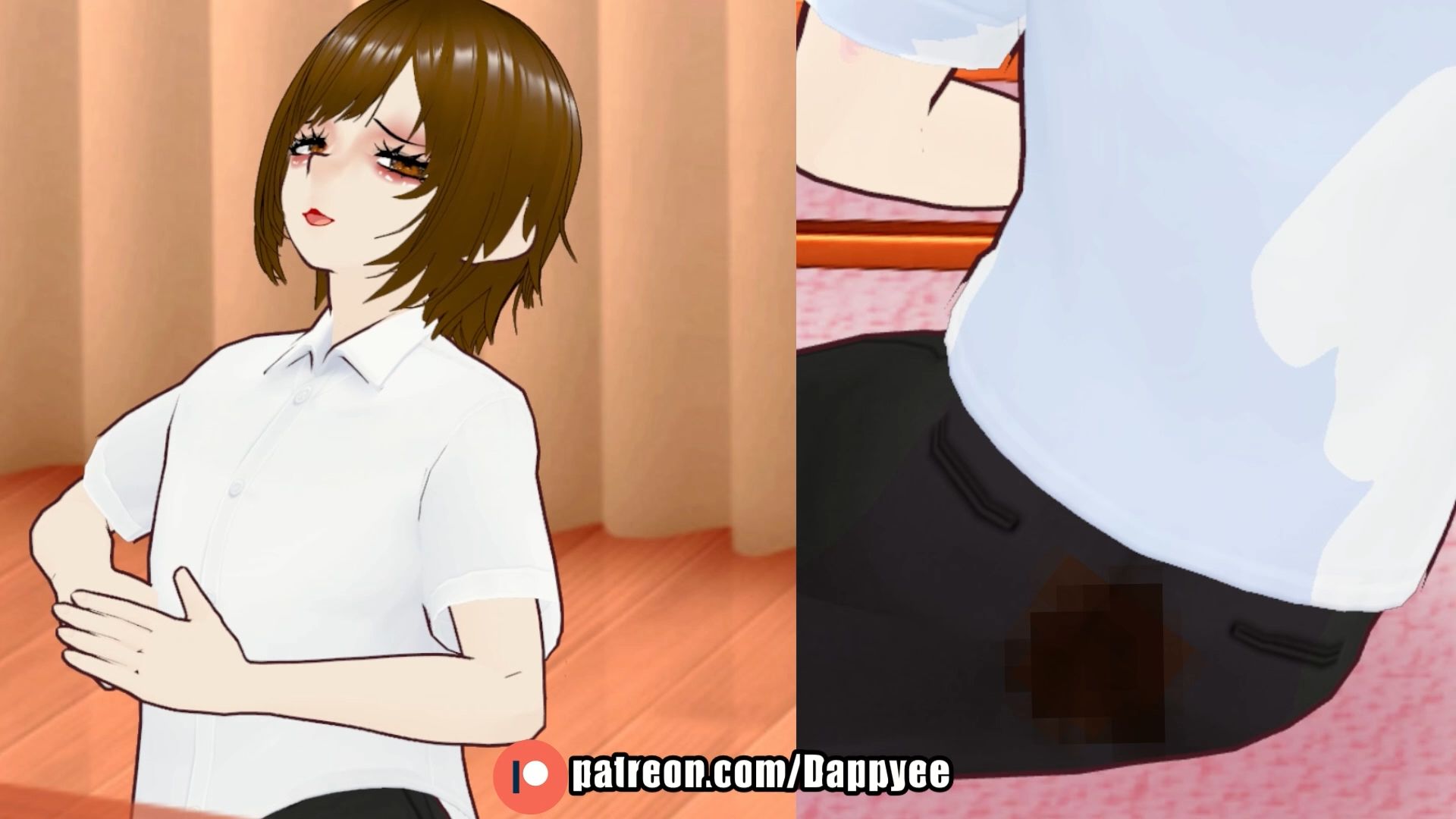 おならを認めない彼女...【脱糞奮闘記】/ English Subtitles