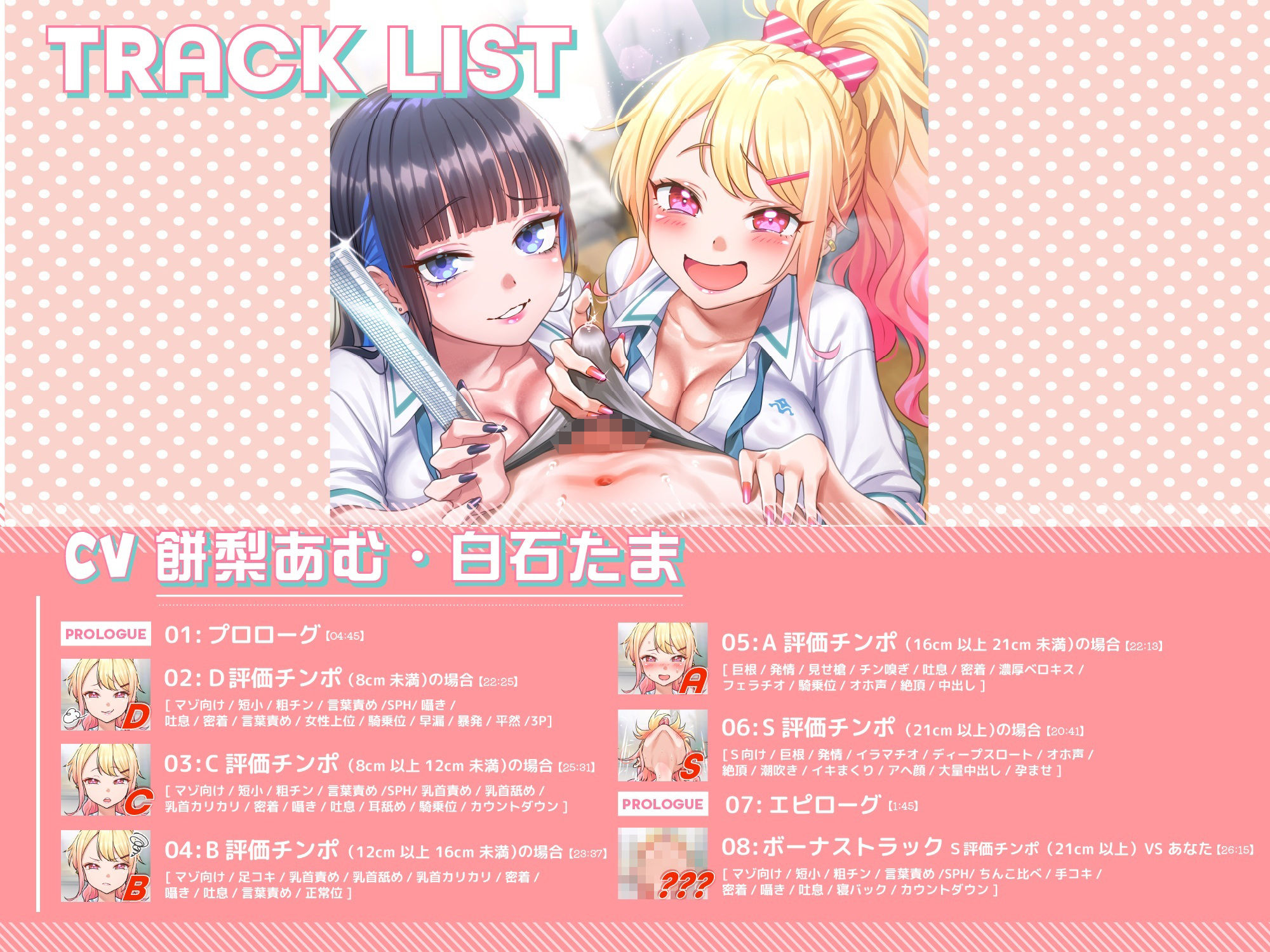 【性機能テスト×2】経験豊富なビッチギャル×2 の定期おちんぽ査定 〜あなたの数字次第で「嘲笑」から「オホ声」まで〜