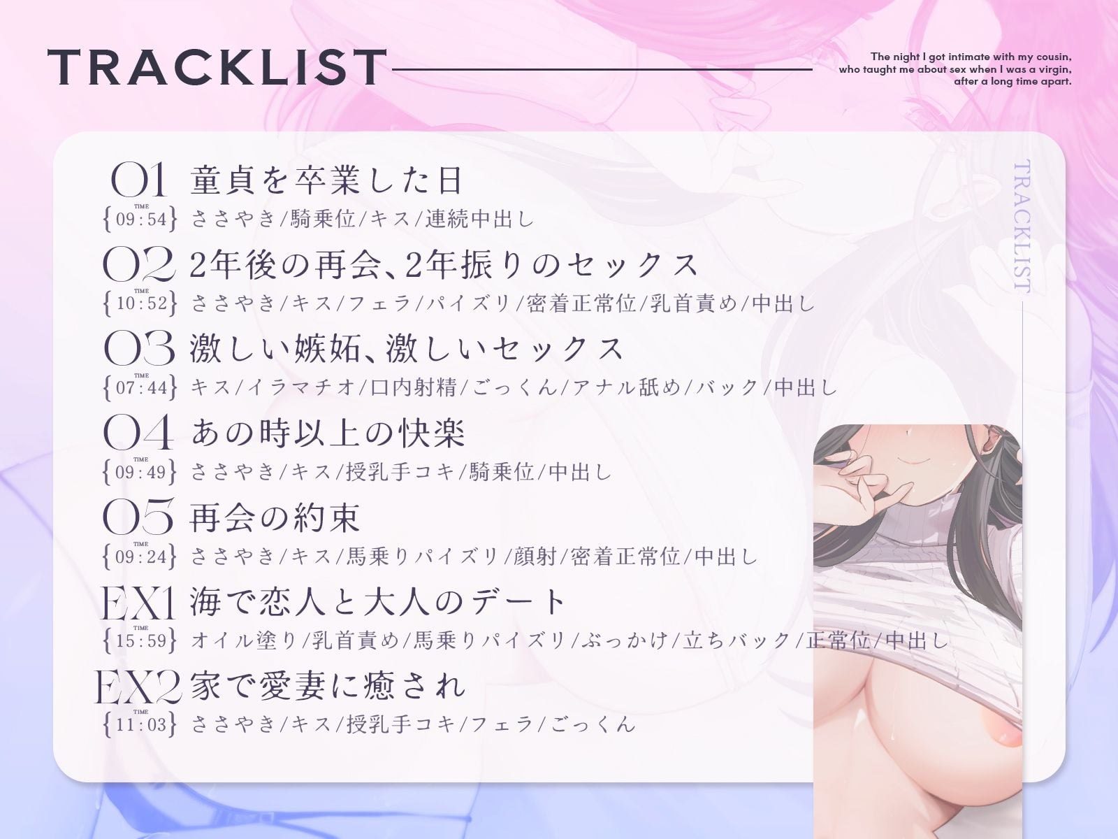 童貞の僕にセックスを教えてくれた従姉と久しぶりに絡み合った夜【バイノーラル/中出し/ラブラブ】