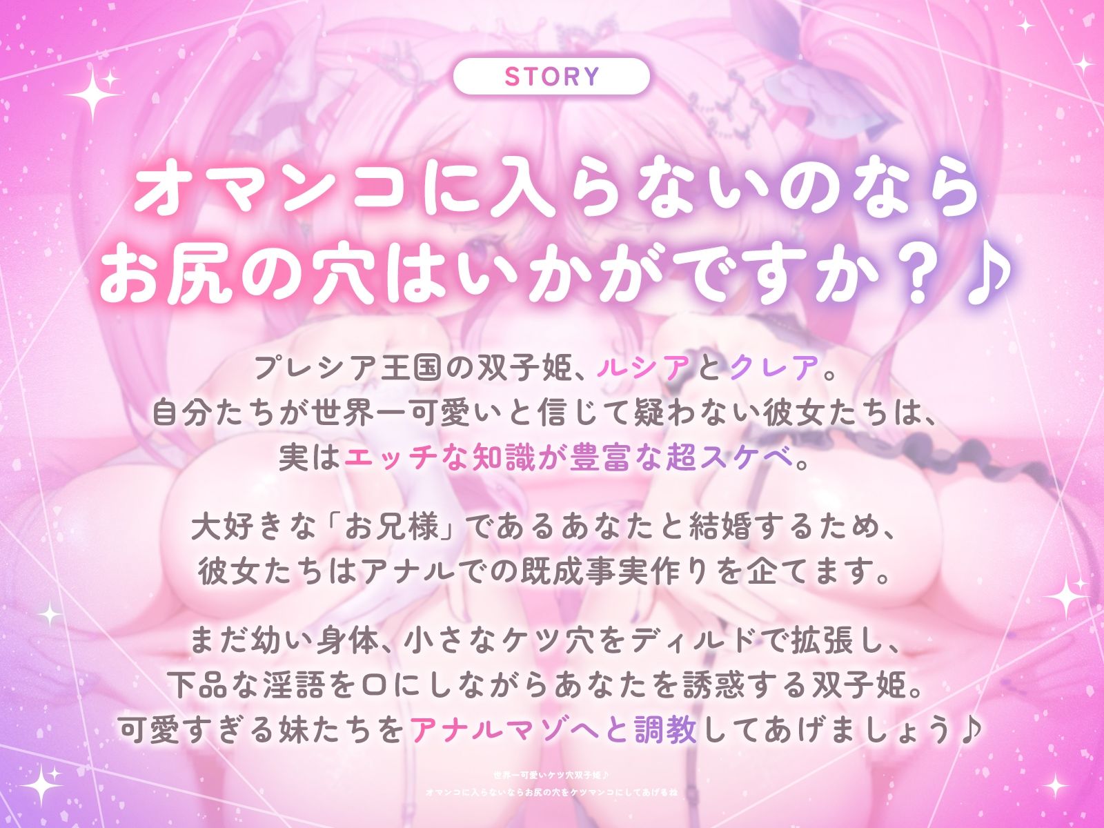 世界一可愛いケツ穴双子姫♪〜オマンコに入らないならお尻の穴をケツマンコにしてあげるね♪〜（KU100収録作品）