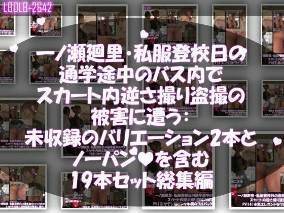 一ノ瀬廻里・私服登校日の通学途中、バス内（前後）やら駅の階段やらうたた寝中やら、ありとあらゆる局面で短すぎるスカート内を盗撮されまくる。パンチラ動画46本全部入り！