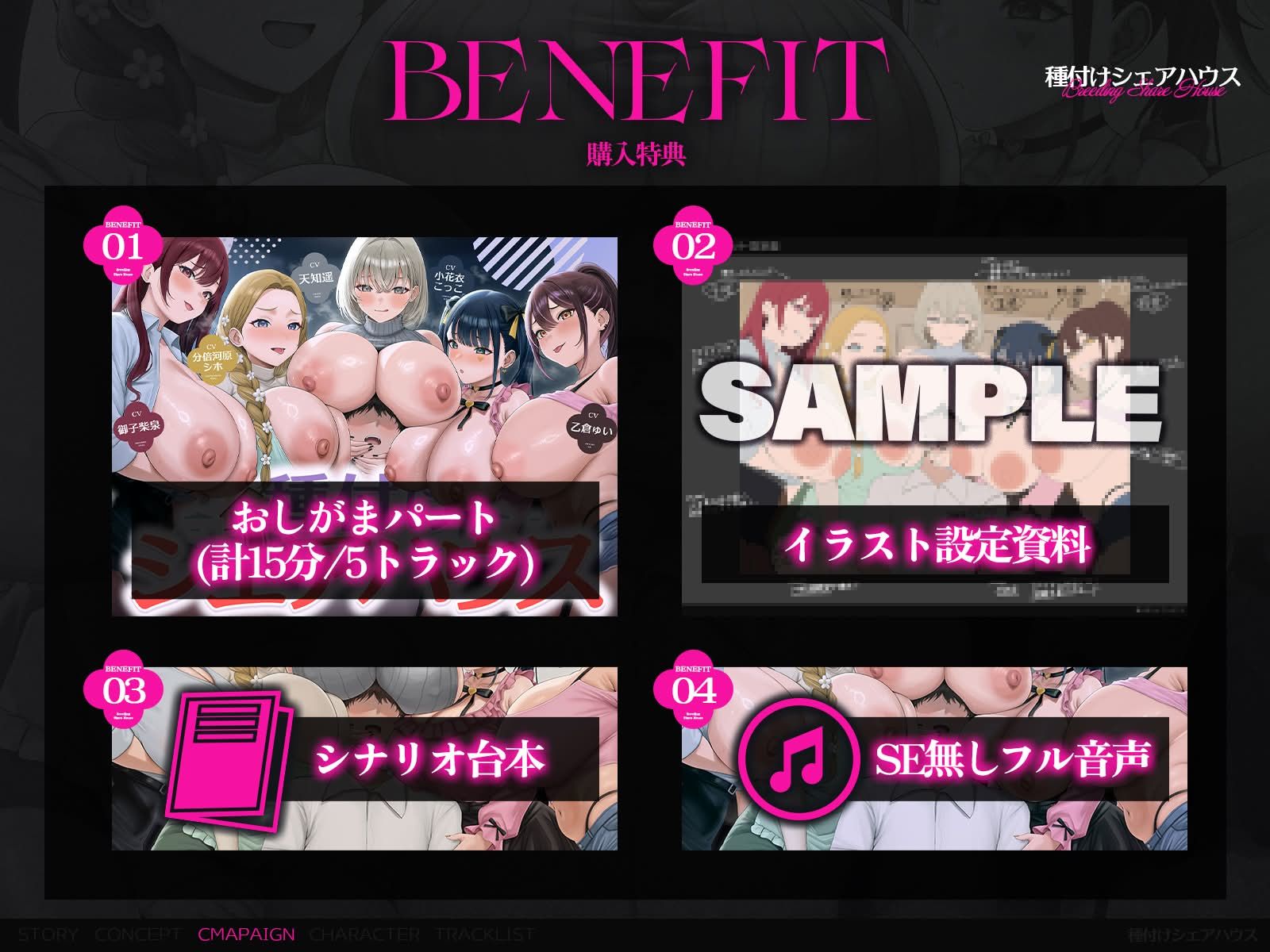 【4時間半x5人ハーレム】種付けシェアハウス〜女性芸能人5人と秘密の共同性活〜