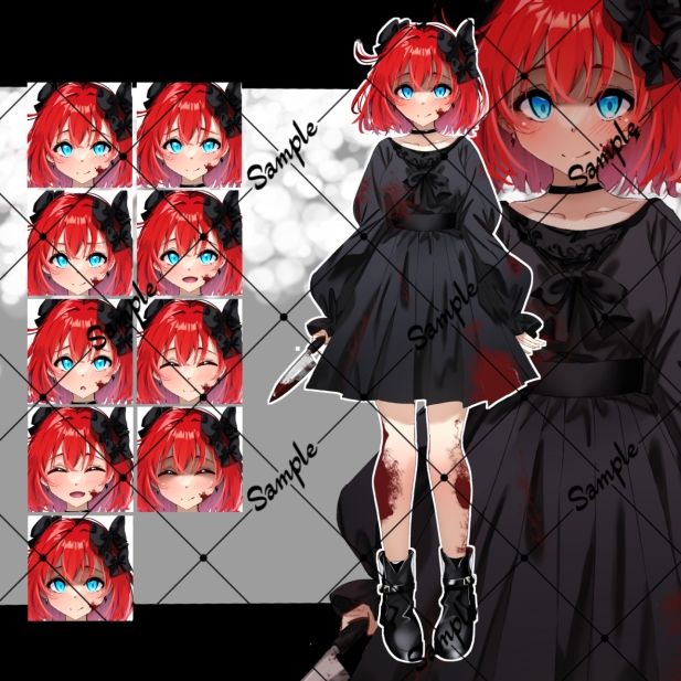 立ち絵素材 赤髪の女の子
