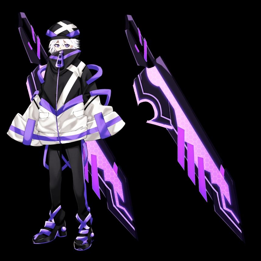 立ち絵素材 サイバーパンク風の少年