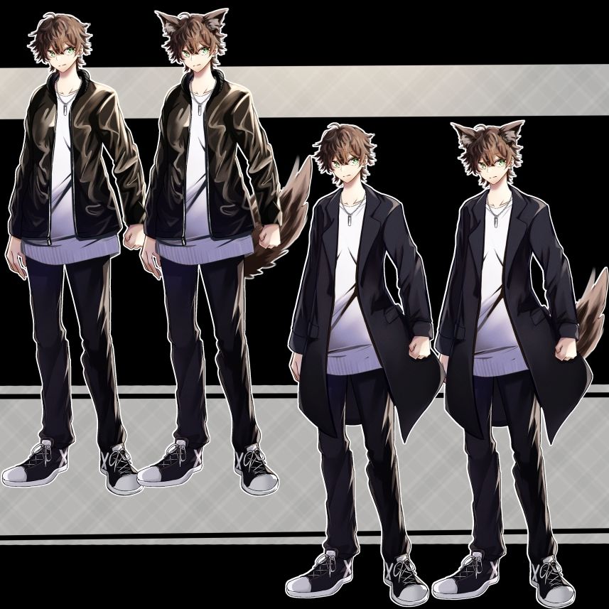 立ち絵素材 ケモ耳の男性