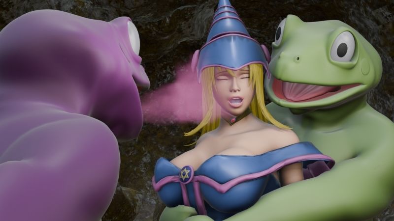 敗北の黒魔導士 〜魔物蛙の毒息に堕ちる〜