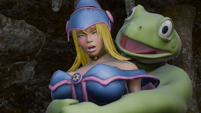 敗北の黒魔導士 〜魔物蛙の毒息に堕ちる〜