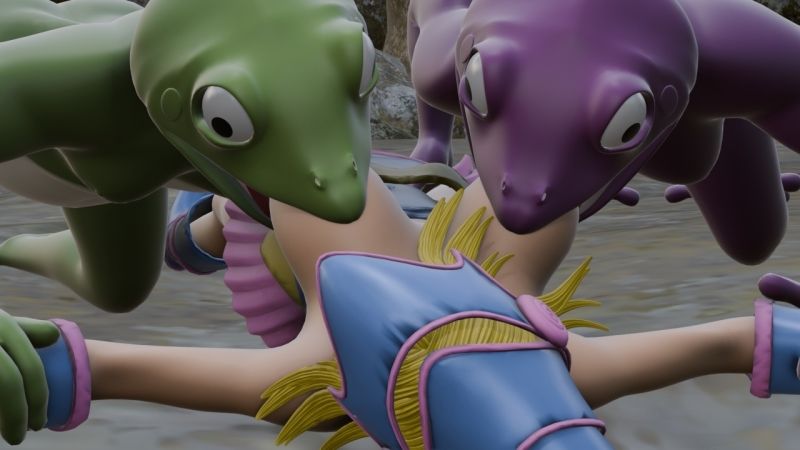 敗北の黒魔導士 〜魔物蛙の毒息に堕ちる〜