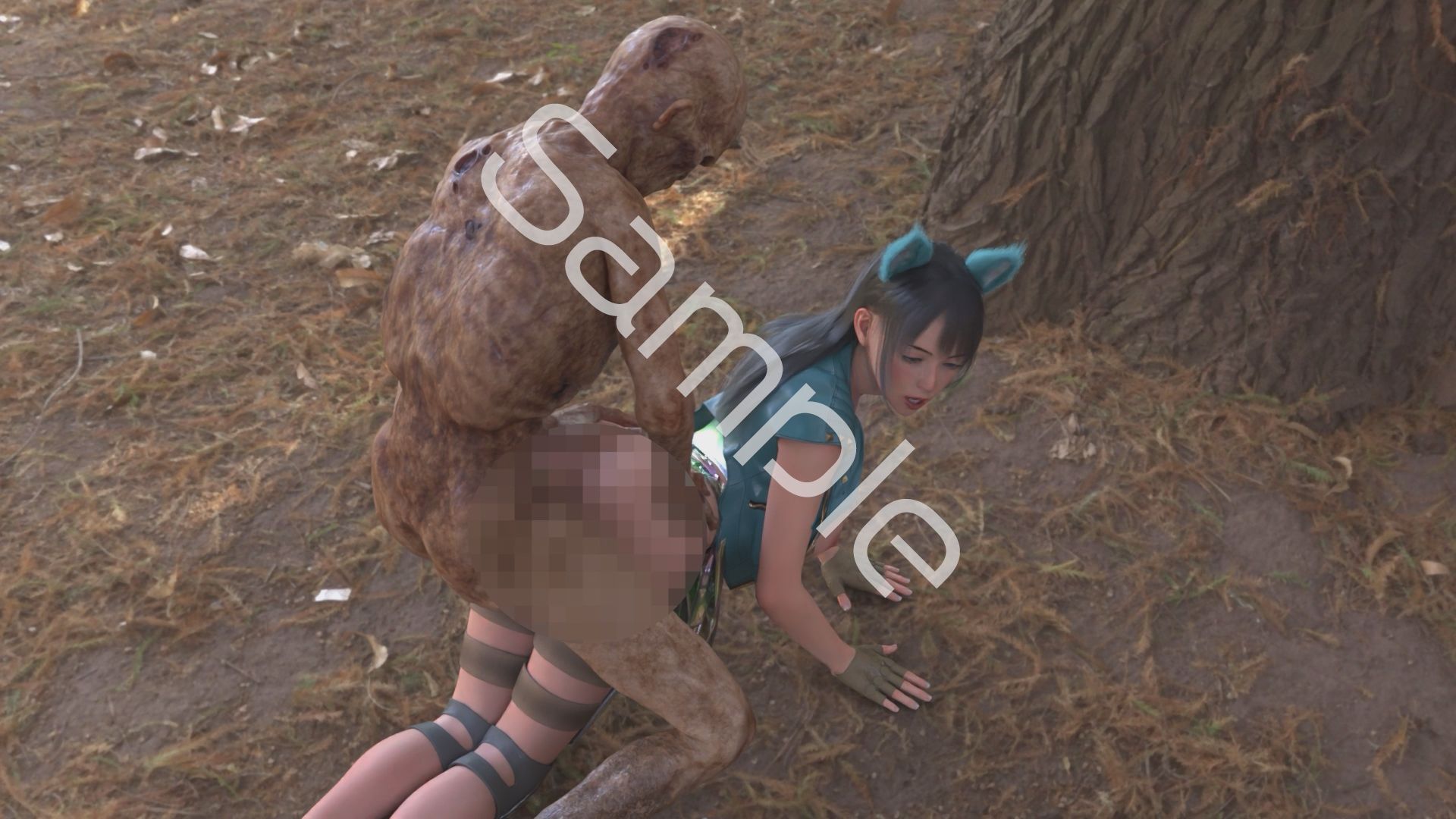 【△100】沙耶が主人公のMMORPG『編隊コレクション:Re』ゲーム動画（Vol.31:ゾンビの集団によるレ○プ被害に遭ってしまう:「ワイルドなバック挿入」でおっぱい丸出し）