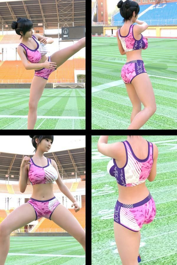 『理想の彼女を3DCGで作ります』から生まれたバーチャルアイドル「一ノ瀬廻里（いちのせめぐり）」の陸上競技風写真集:Uniform_01