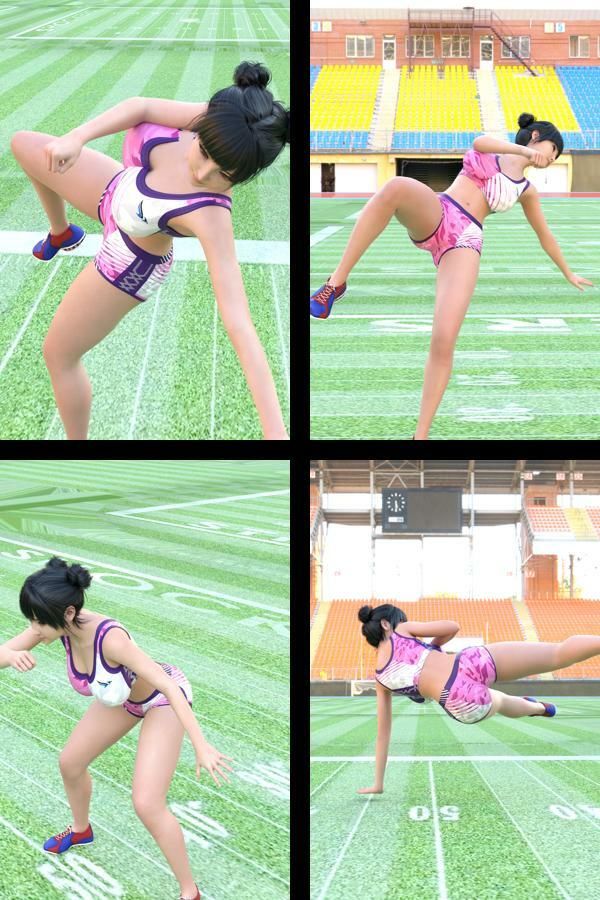 『理想の彼女を3DCGで作ります』から生まれたバーチャルアイドル「一ノ瀬廻里（いちのせめぐり）」の陸上競技風写真集:Uniform_04